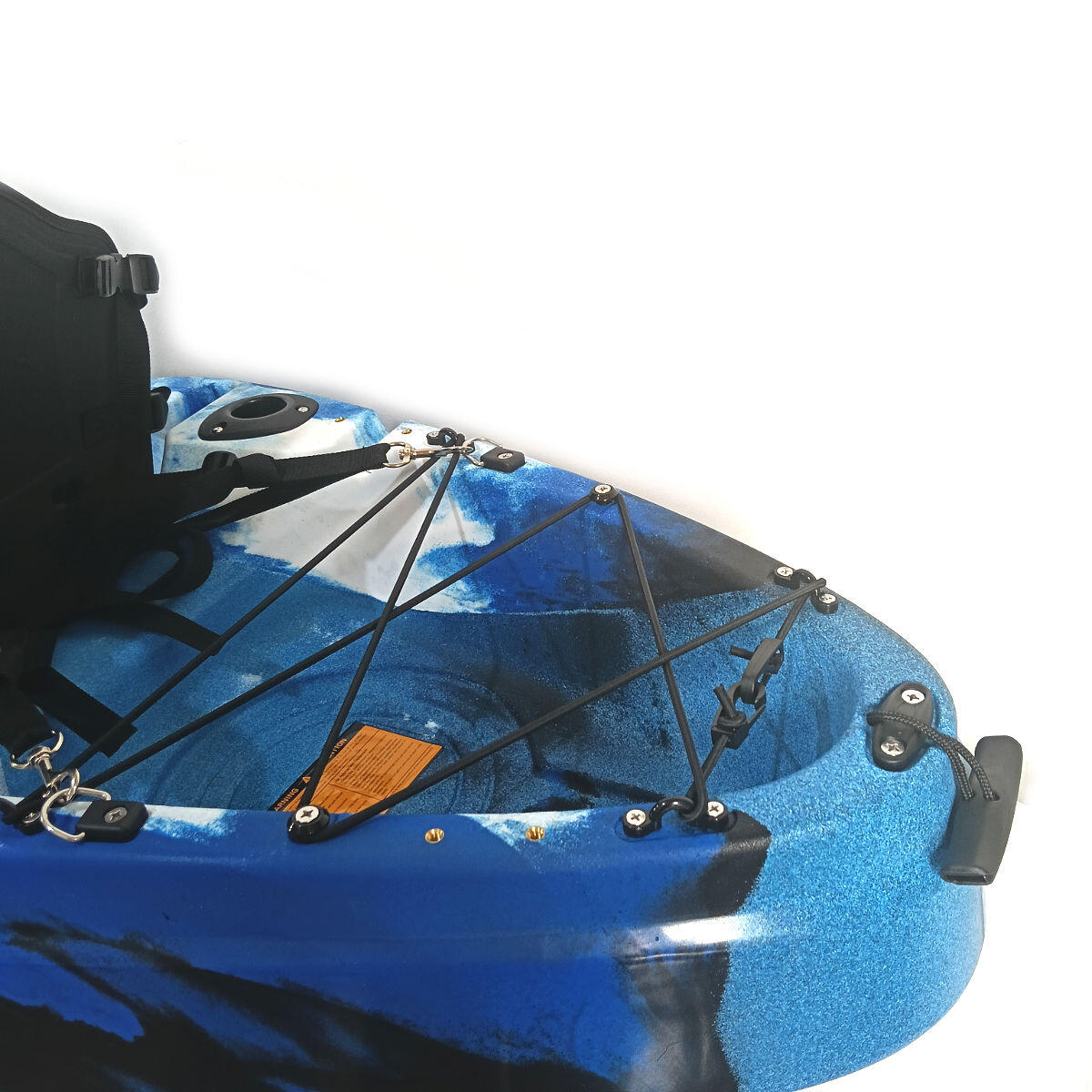 Kayak canoa biposto da pesca e turismo SKF Dolphin - 370 cm - 31 kg Blu - Bianco - Giallo