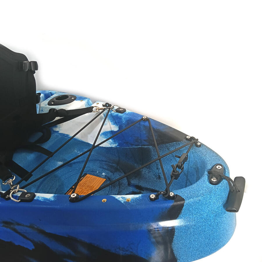 Kayak canoa biposto da pesca e turismo SKF Dolphin - 370 cm - 31 kg Blu - Bianco - Giallo