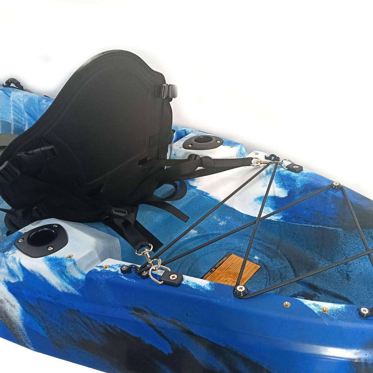 Kayak canoa biposto da pesca e turismo SKF Dolphin - 370 cm - 31 kg Blu - Bianco - Giallo