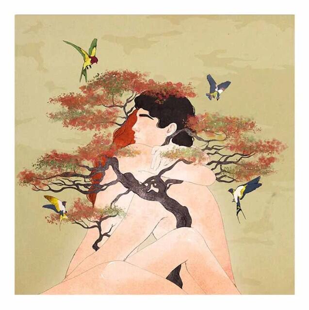 GIULIA ROSA - STAMPA ARTISTICA  30x30 cm: Bonsai