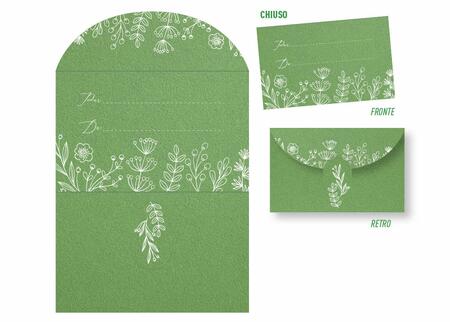 BIGLIETTI TELEGRAMMI FIORI GREENERY CF 100 - F.TO 5,8x9,3 cm