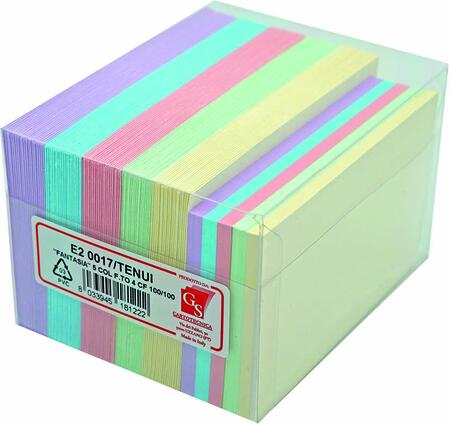 BIGLIETTI FANTASIA ASSORTITI 5 COLORI TENUI F.TO 9X14 CF100/100