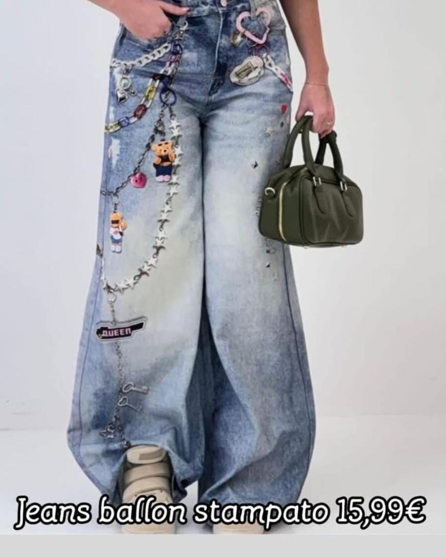 jeans ballon stampato 
