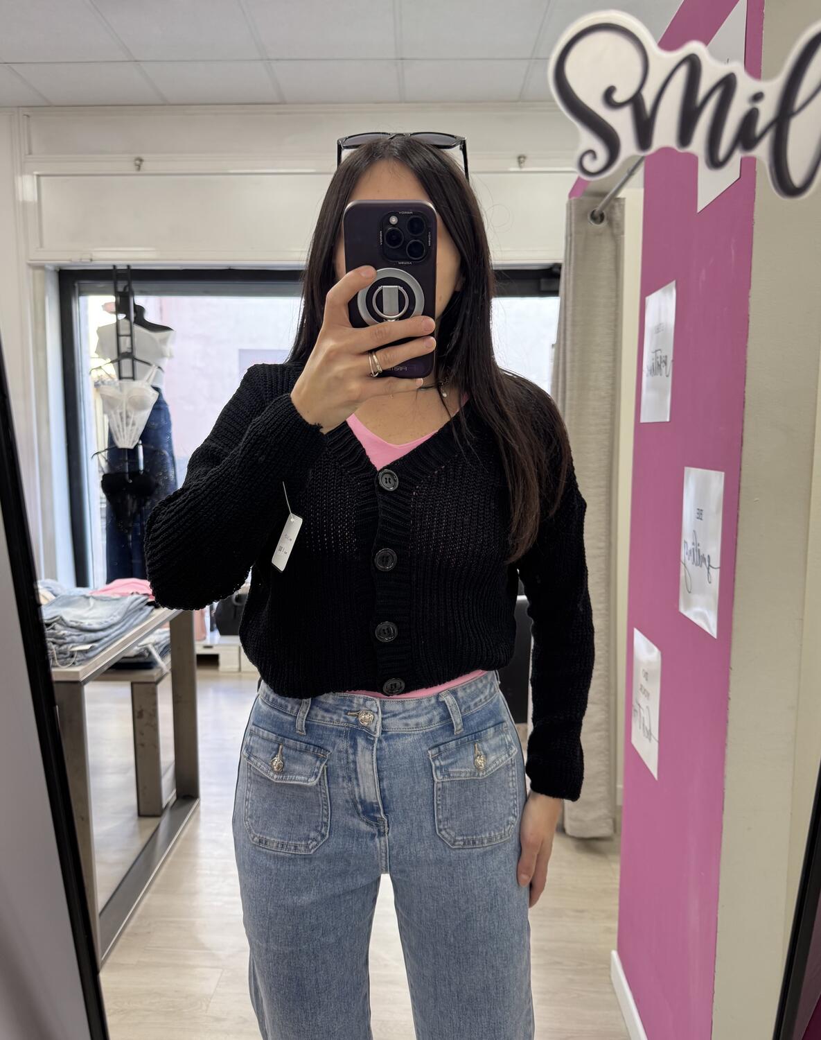 NOVITÀ Cardigan crop in misto cotone