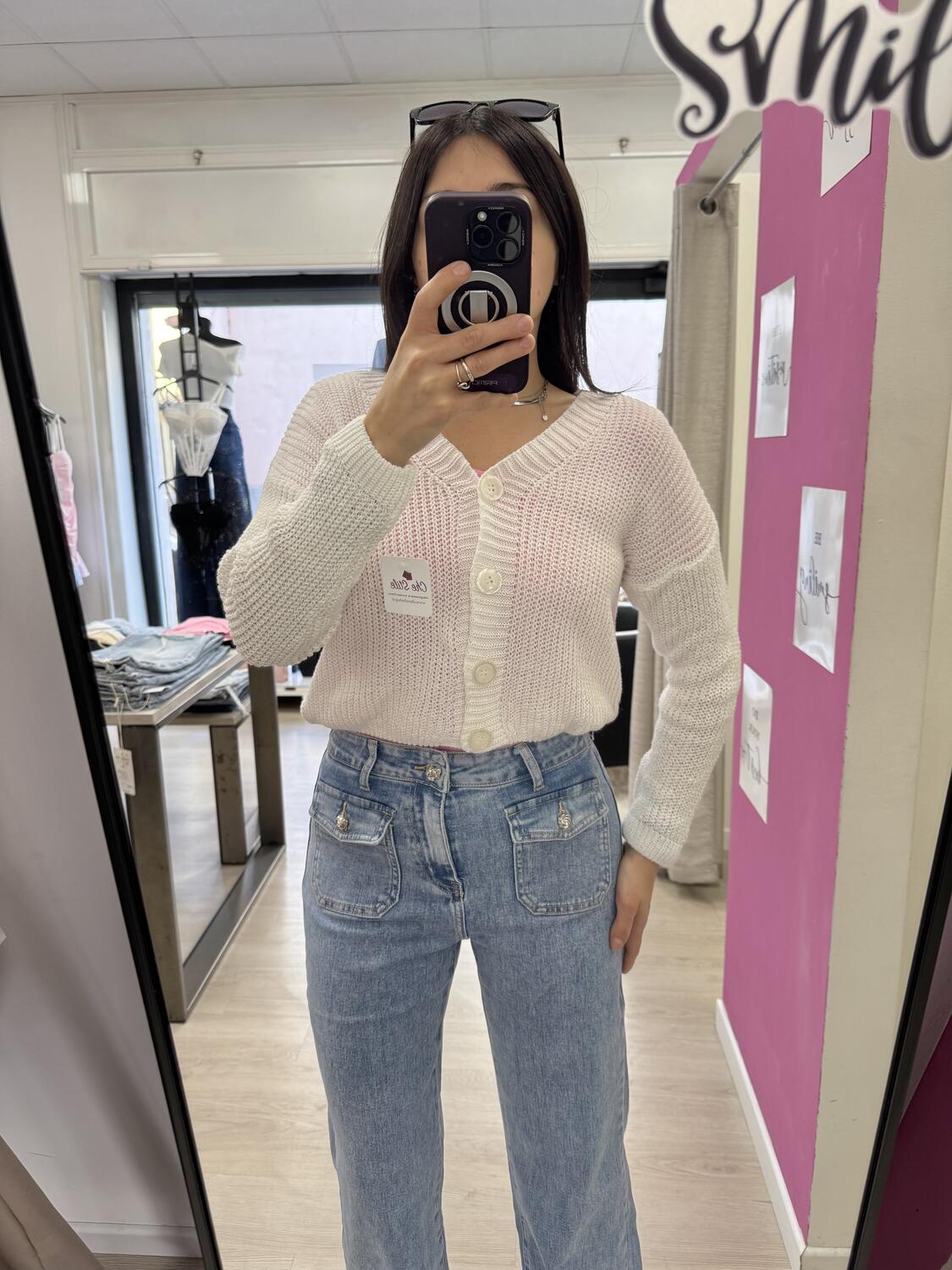 NOVITÀ Cardigan crop in misto cotone