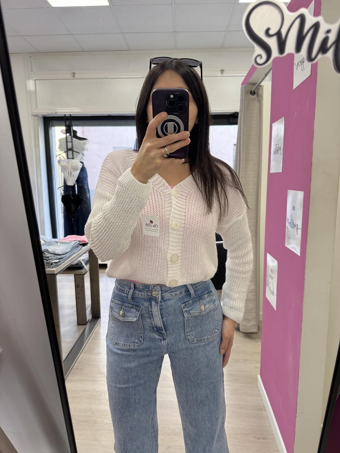 NOVITÀ Cardigan crop in misto cotone