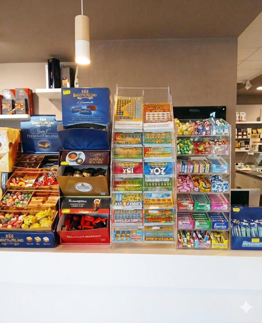 Espositore Gratta e Vinci da Banco a Cascata – 16 Tasche