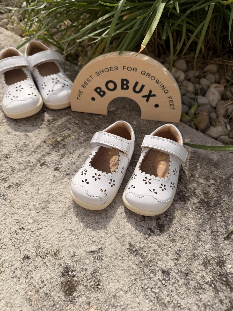 Bobux Step-Up Ballerina – Heather White