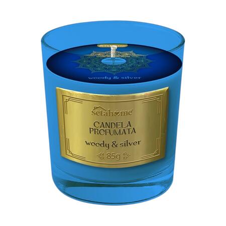SETABLU CANDELA ARABA WOODY & SILVER 85 GR (Confezione da 12 pezzi) 