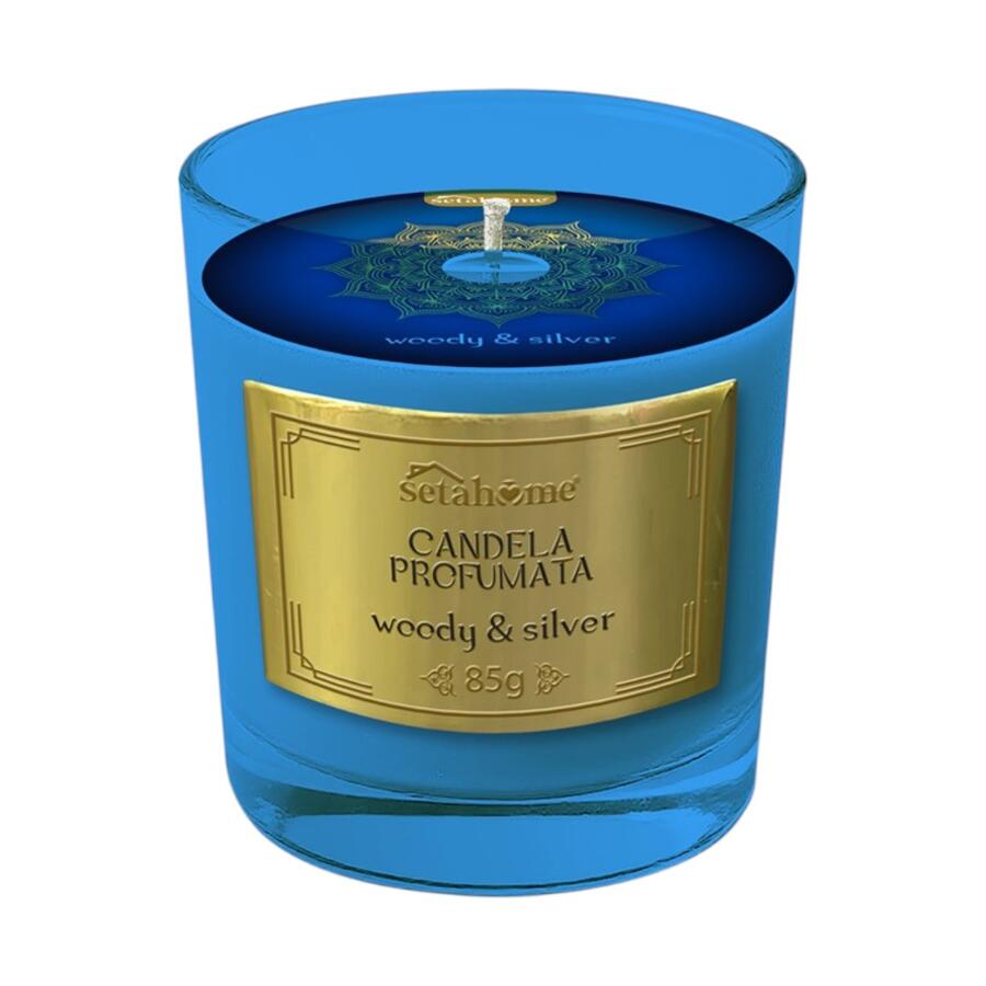 SETABLU CANDELA ARABA WOODY & SILVER 85 GR (Confezione da 12 pezzi) 