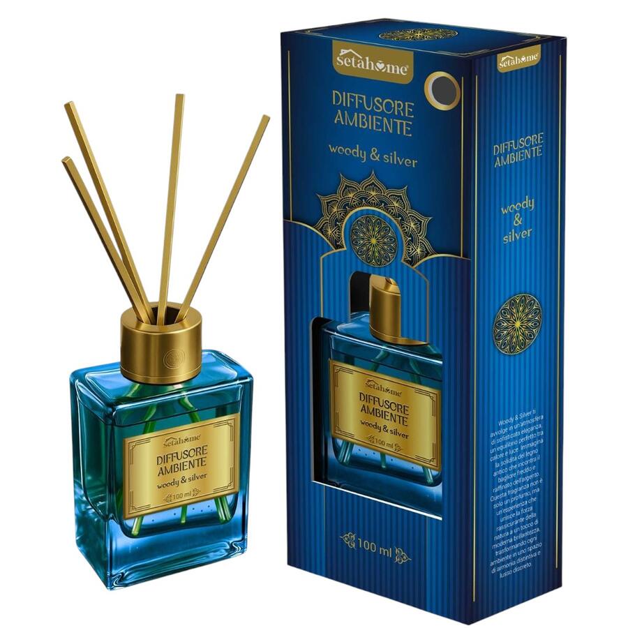 SETABLU DIFFUSORE AMBIENTE ARABO 100 ML WOODY & SILVER (Confezione da 12 pezzi) 