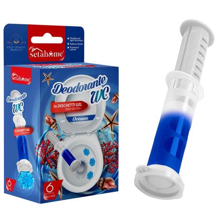 SETABLU DEODORANTE WC IN DISCHETTI 6 PEZZI OCEANO (Confezione da 36 pezzi) 