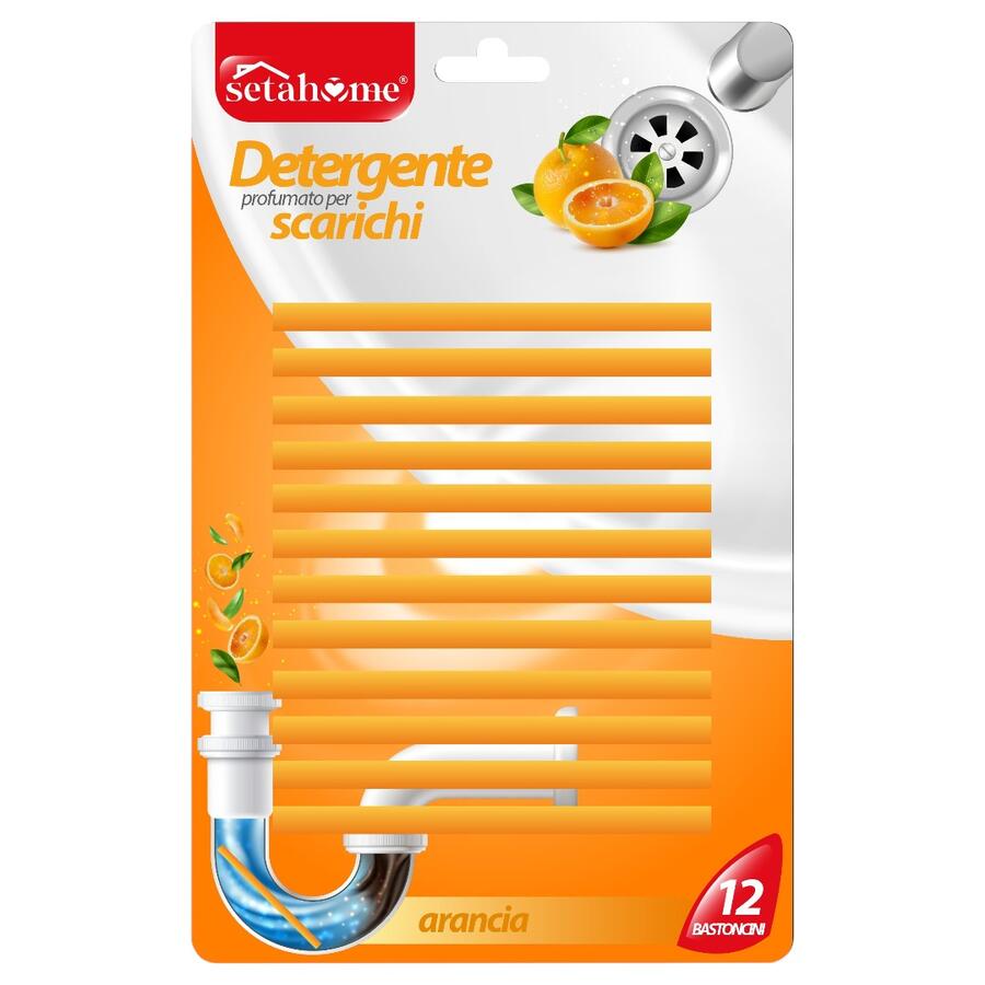 SETABLU DETERGENTE PROFUMATO PER SCARICHI 12 PEZZI ARANCIA (Confezione da 12 pezzi) 