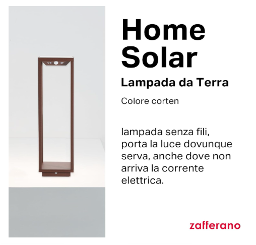 Lampada da terra Ricaricabile Home Solar di Zafferano Colore Grigio