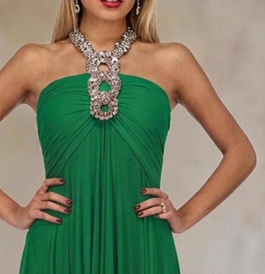 0100 Abito a impero in morbido tulle elastico foderato