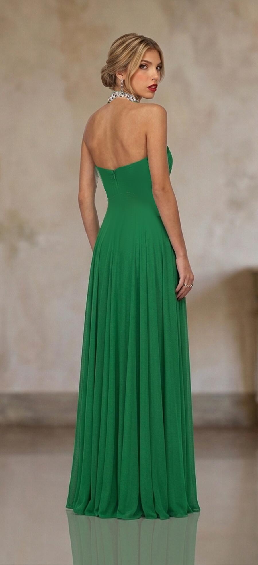 0100 Abito a impero in morbido tulle elastico foderato