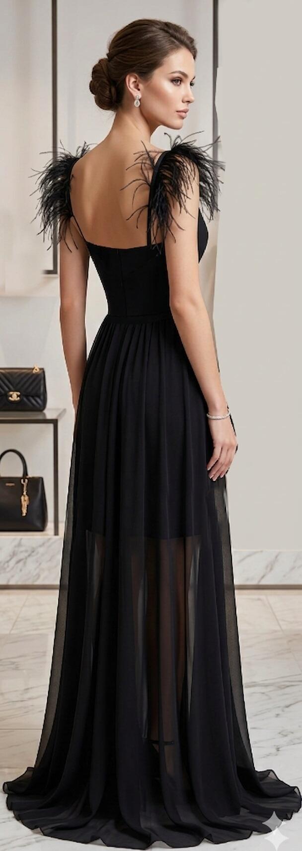 0889 Abito corto e lungo 2 in 1 tubino con gonna in chiffon separata 2 colori rosso oppure nero