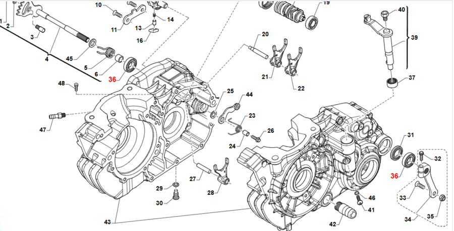 CUSCINETTO LEVA CAMBIO TM KZ R1 / R2 / R3
