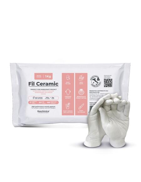 FIL CERAMIC - Polvere di gesso ceramico atossica bianca kg 1