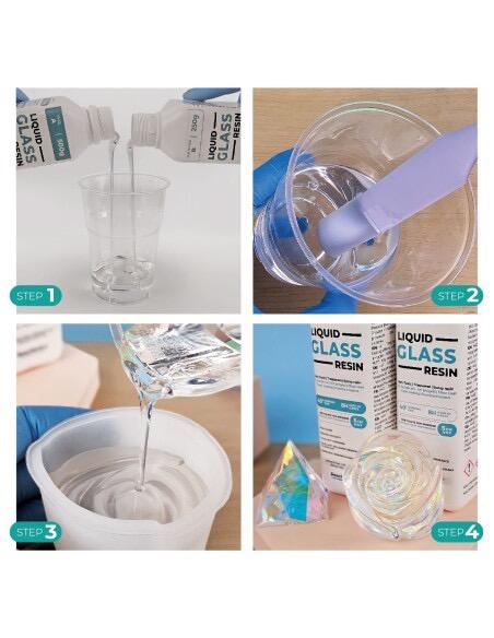 LIQUID GLASS RESIN - Resina epossidica trasparente ad effetto vetro (2:1) 300 gr