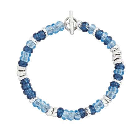 DoDo Bracciale RONDELLE BLUE DENIM & ARGENTO 