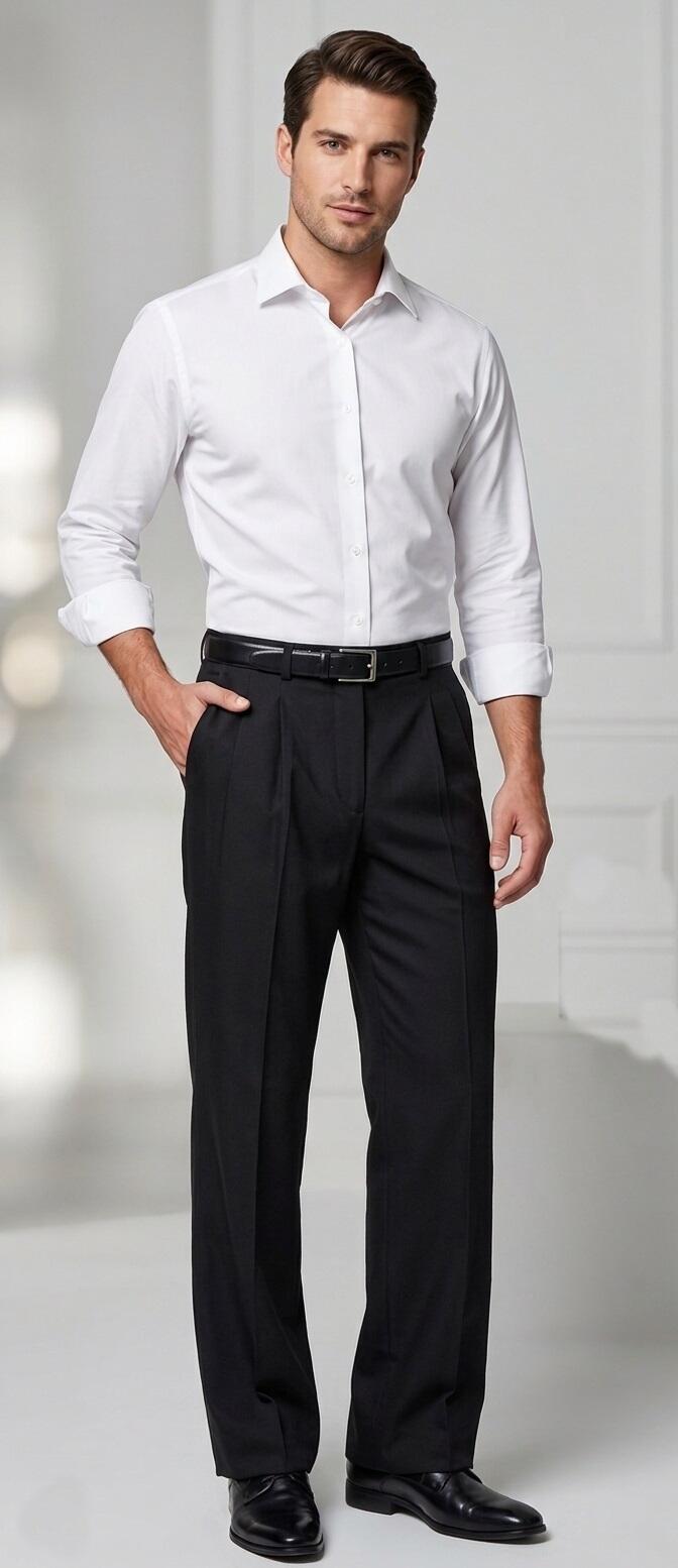 Pantaloni da ballo larghezza media con 2 tasche laterali e 2 pences davanti 7-0012U