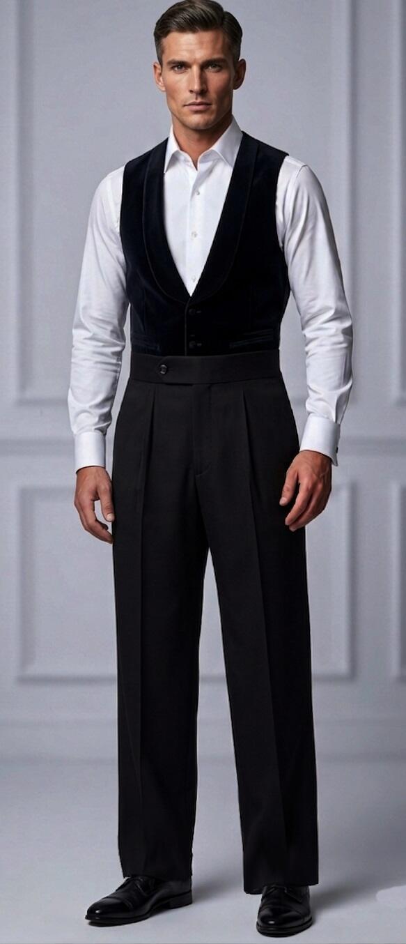 DANCE AND TANGO PANTS MEDIUM WIDTH WITH SEWED CENTRAL PENCE 7-0011