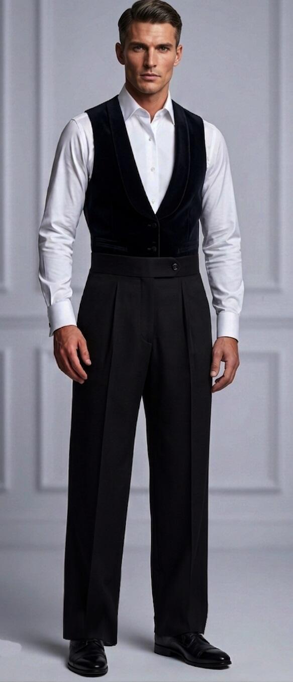 DANCE AND TANGO PANTS MEDIUM WIDTH WITH SEWED CENTRAL PENCE 7-0011