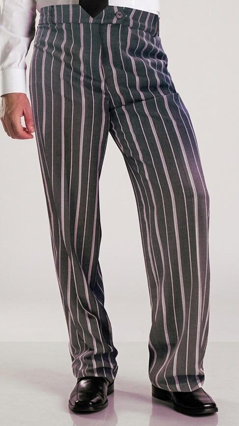 Pantaloni da ballo in tessuto gessato su fondo nero 7-0009