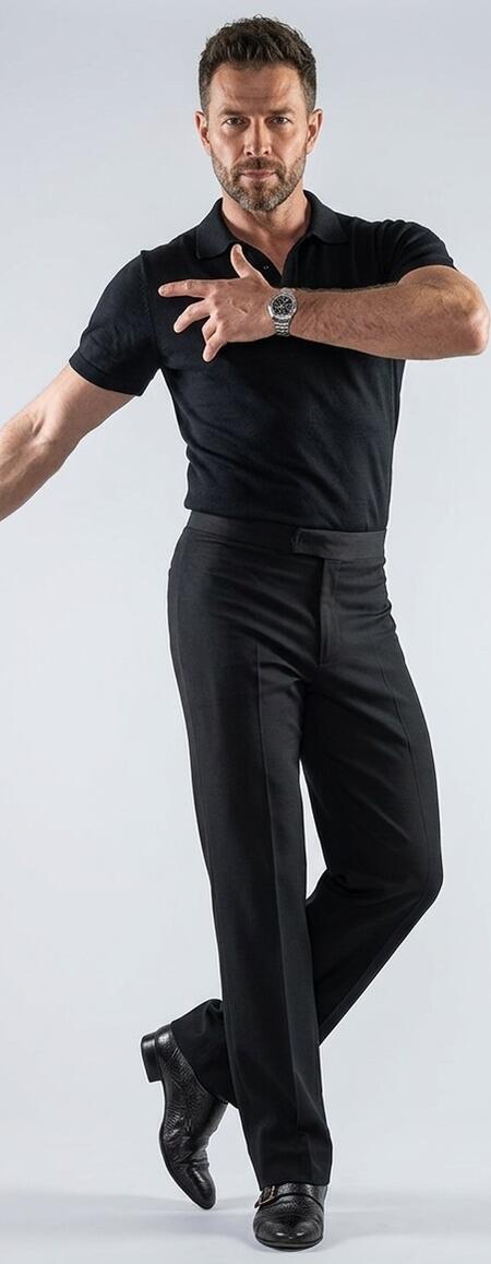 Pantaloni basic larghezza media da standard ballo liscio e social dance 7-0005