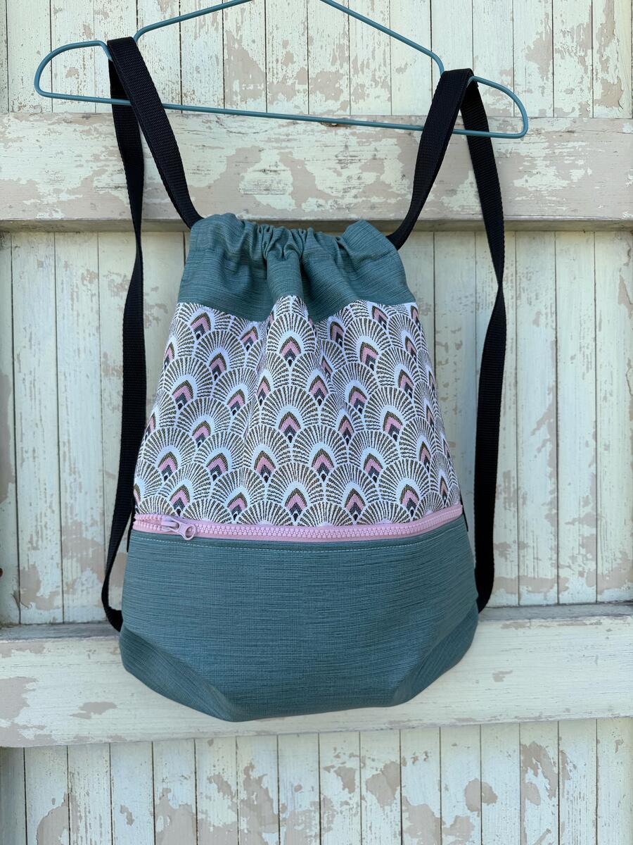 Zaino verde tiffany e code di pavone 