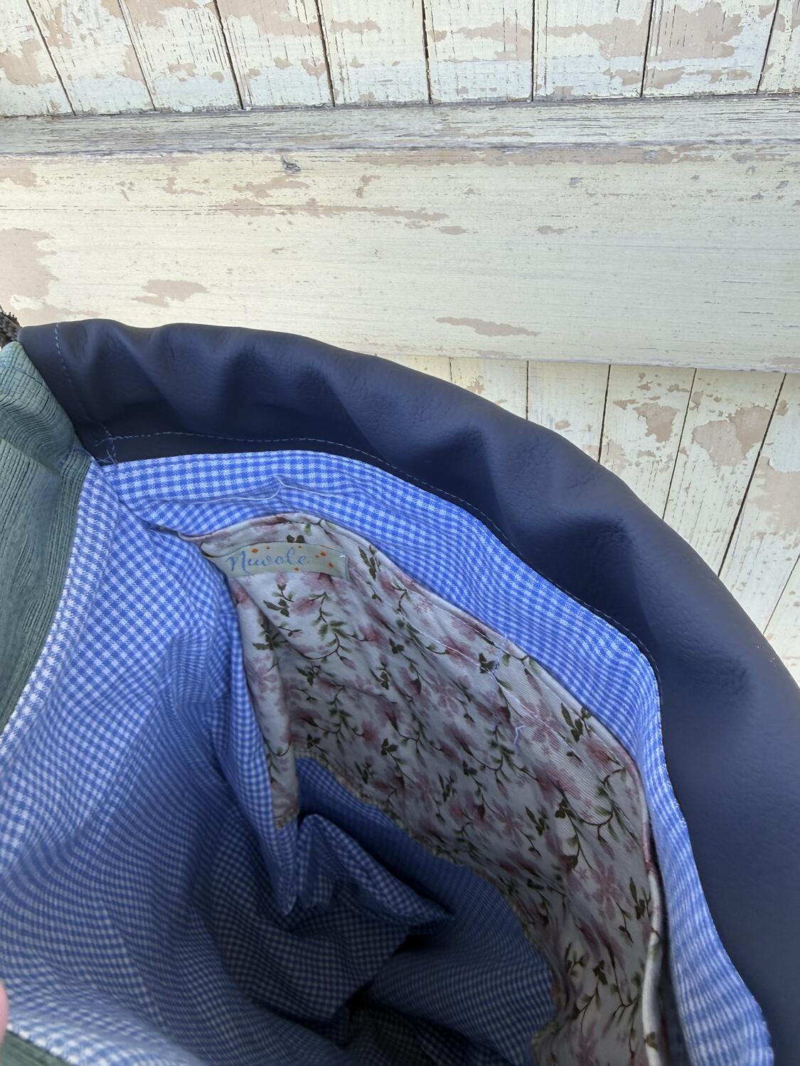 Zaino verde tiffany e code di pavone 