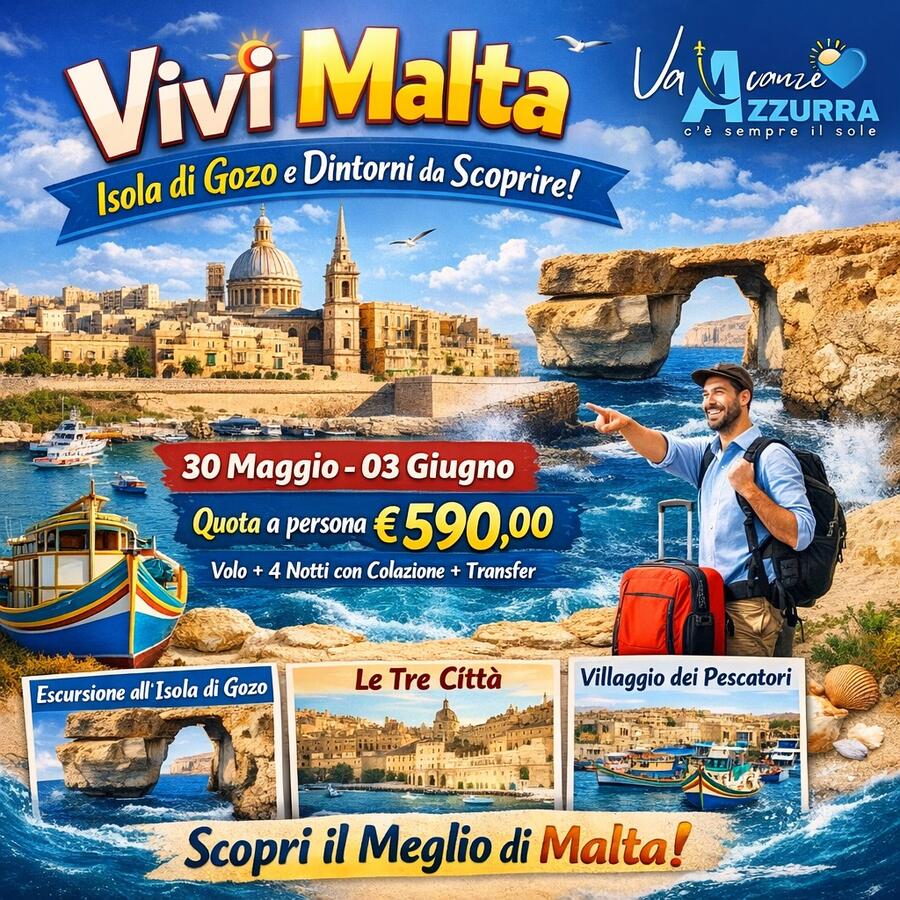 30 MAGGIO 2026 5 GIORNI MALTA