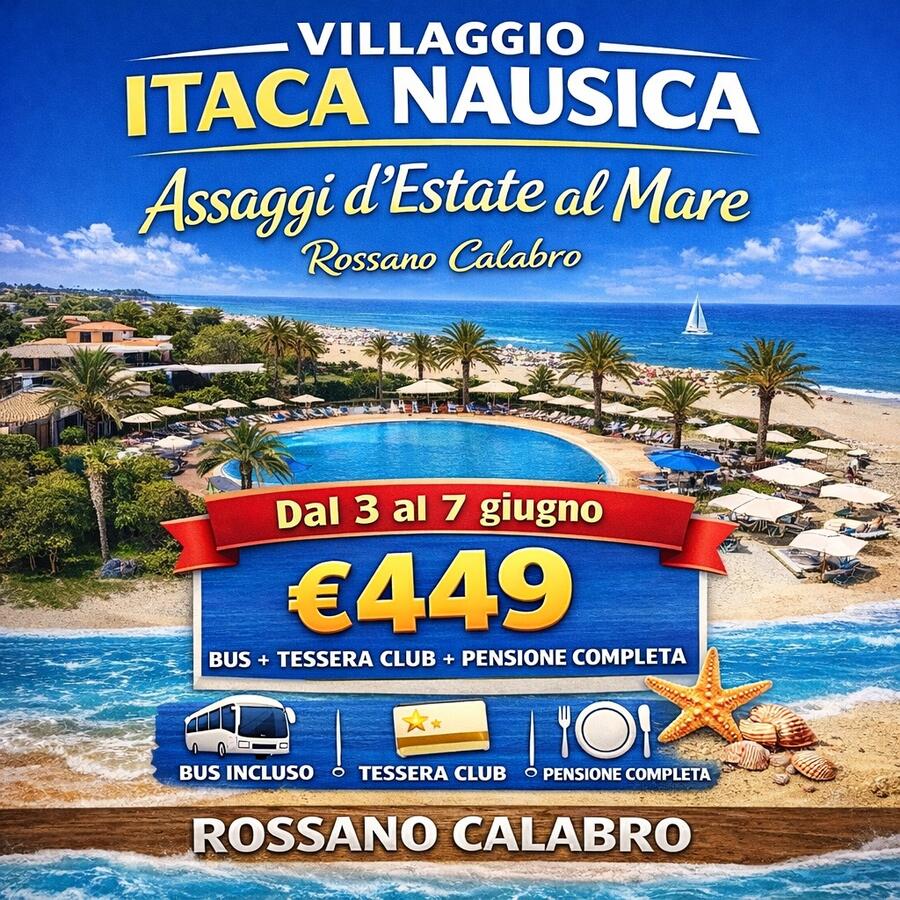 05 GIUGNO 2026 CALABRIA ITACA NAUSICAA 05 GIORNI SUPER OFFERTA