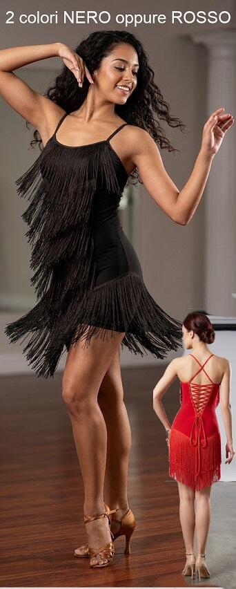 DRESS WITH ASYMMETRIC FRINGES FOR LATIN AND DANCE IN GENERAL U247