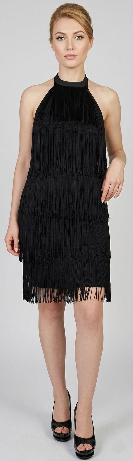 CHARLESTON DRESS WITH STRIPS WITH NECK TURTLENECK 40003