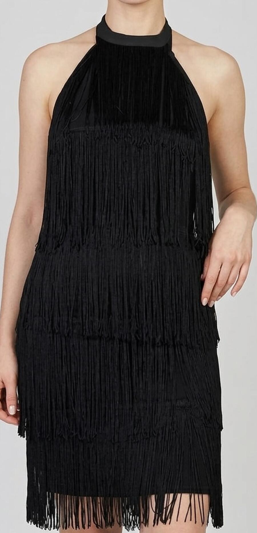 CHARLESTON DRESS WITH STRIPS WITH NECK TURTLENECK 40003