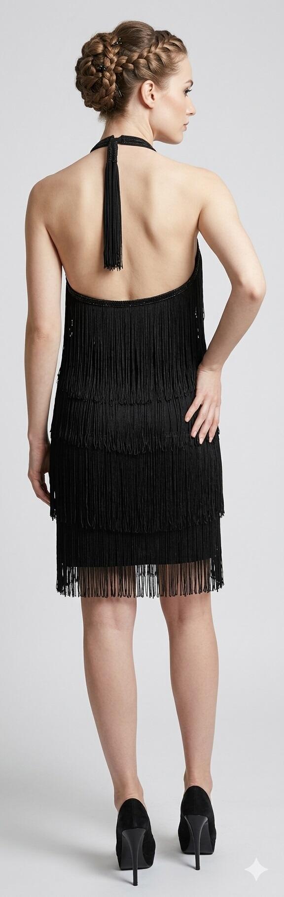 CHARLESTON DRESS WITH STRIPS WITH NECK TURTLENECK 40003