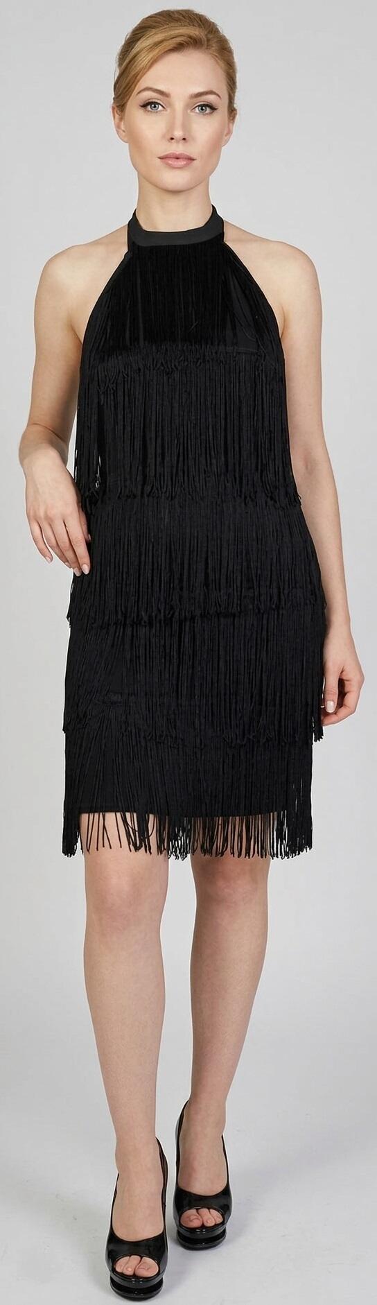 CHARLESTON DRESS WITH STRIPS WITH NECK TURTLENECK 40003