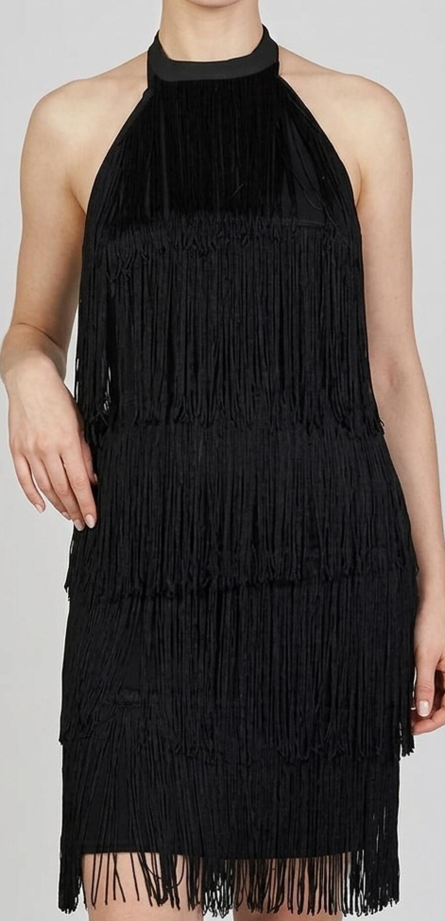 CHARLESTON DRESS WITH STRIPS WITH NECK TURTLENECK 40003