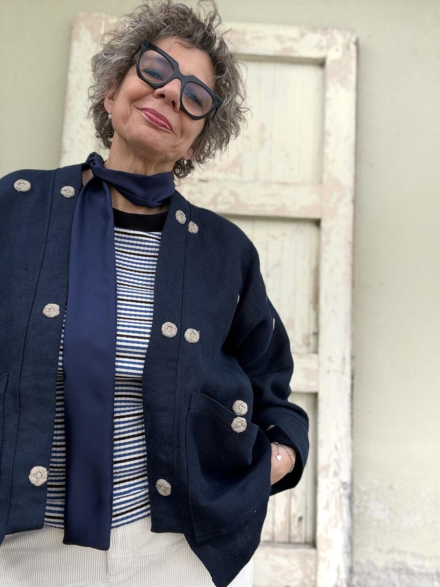 Kimono corto blu scuro