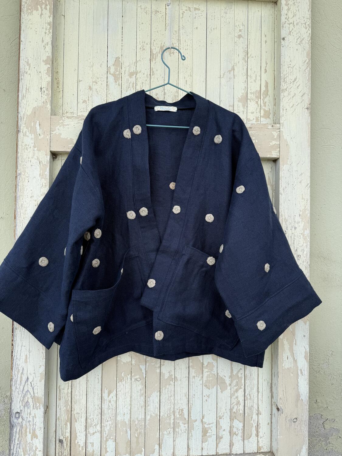 Kimono corto blu scuro