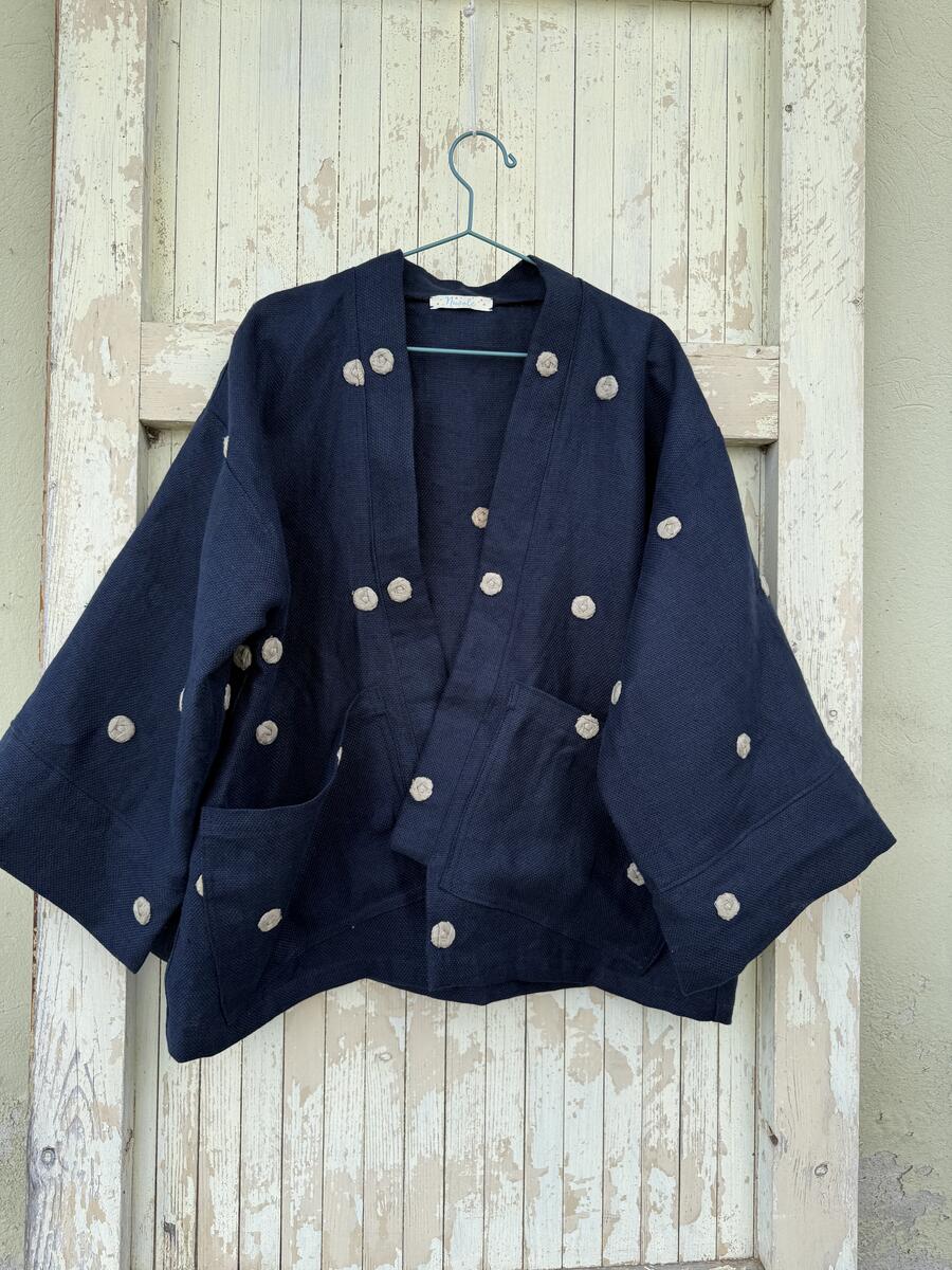 Kimono corto blu scuro