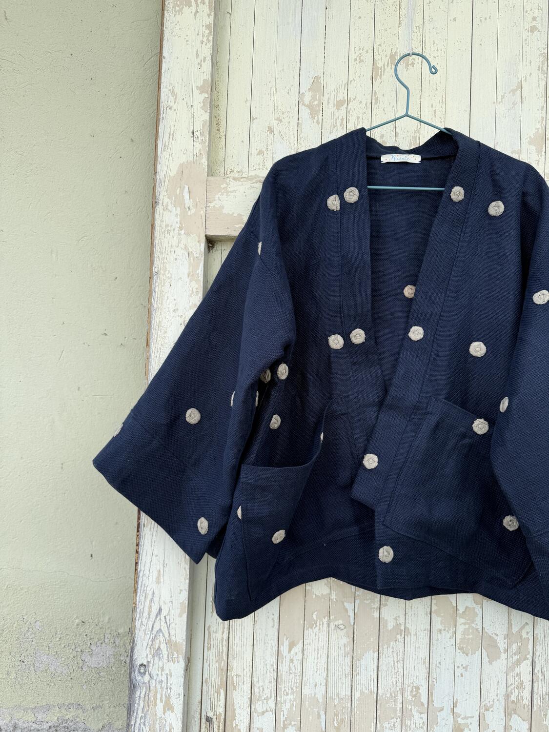 Kimono corto blu scuro