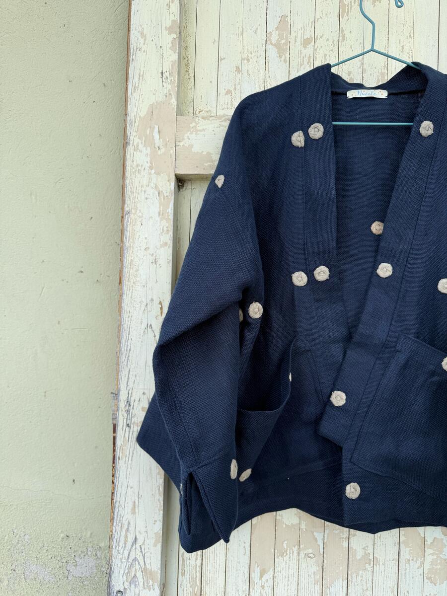 Kimono corto blu scuro