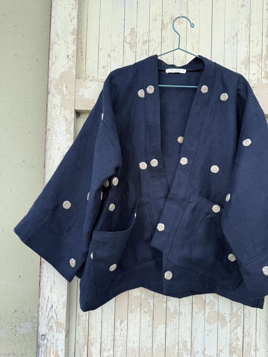 Kimono corto blu scuro