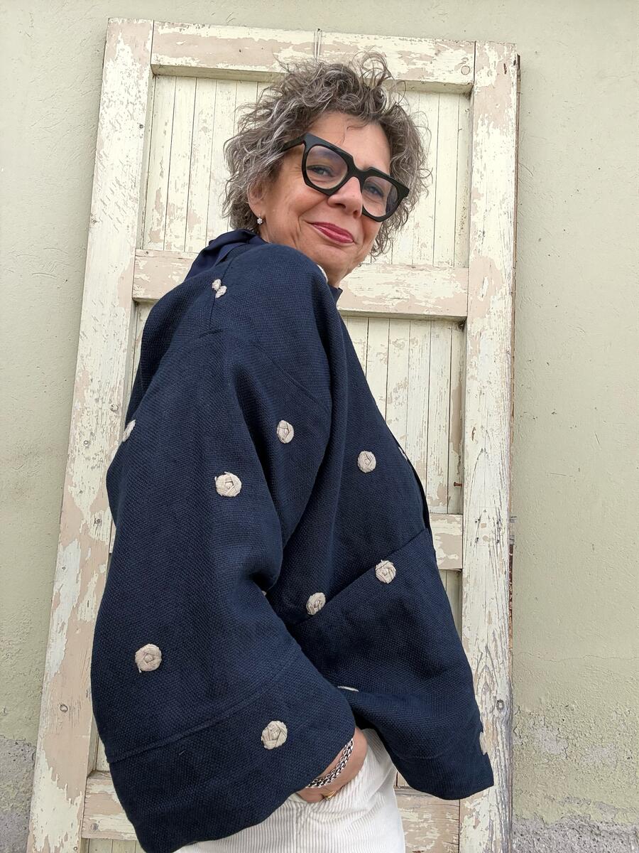 Kimono corto blu scuro