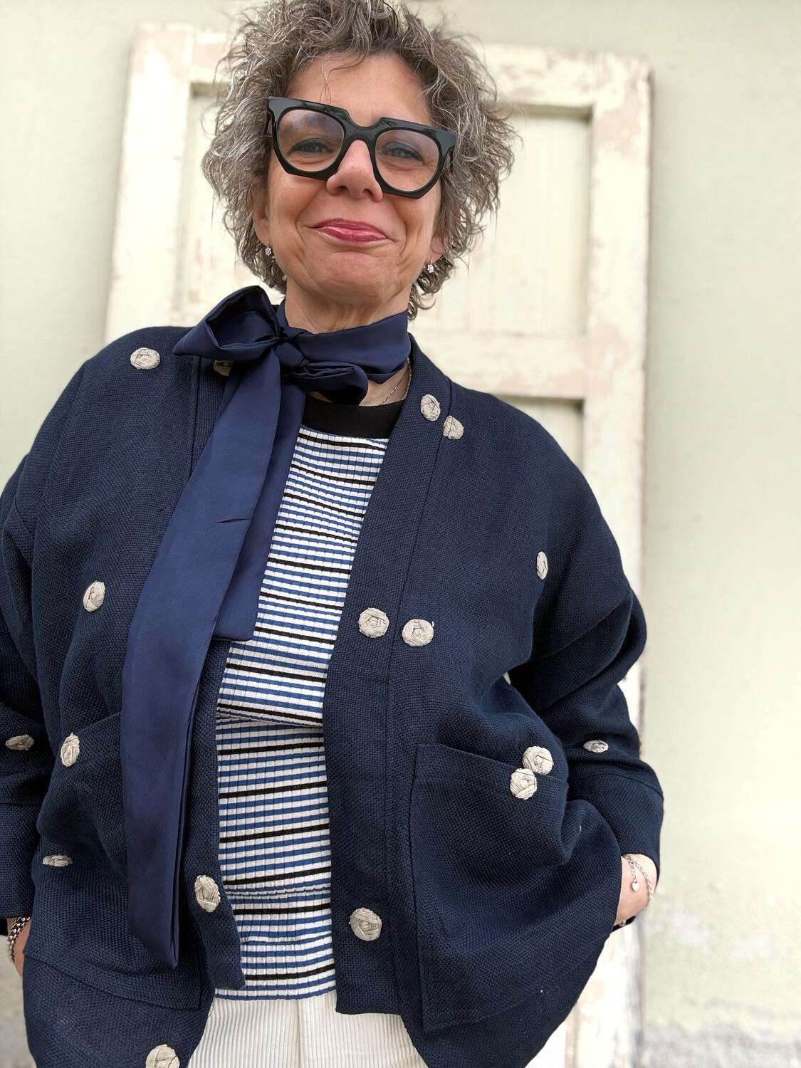 Kimono corto blu scuro