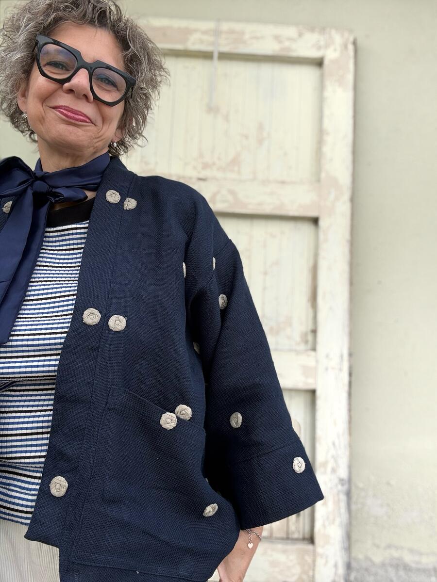 Kimono corto blu scuro