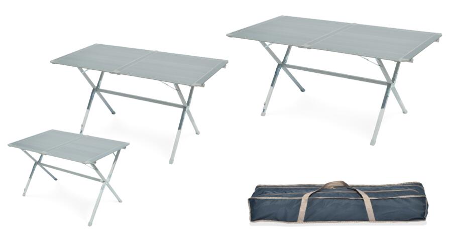 Tavolo Modus in alluminio con ripiano a tapparella